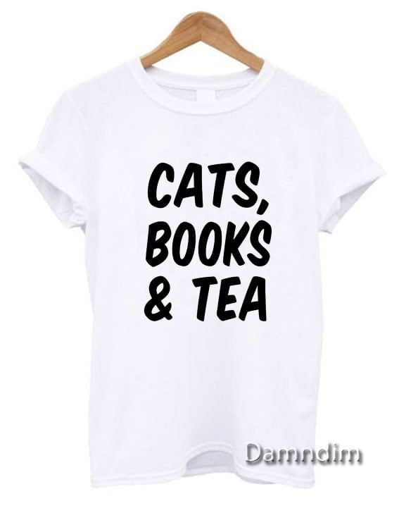 cats and books t shirt