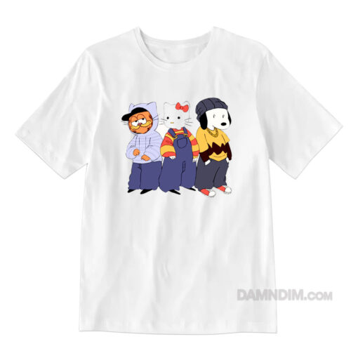 Garfield Hello Kitty Snoopy Gang T-Shirt
